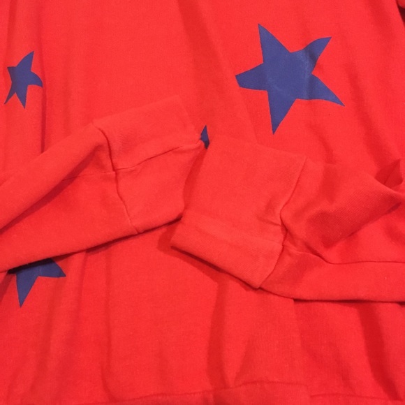 Sundry red orange with blue stars sweatshirt size1 - Picture 7 of 10